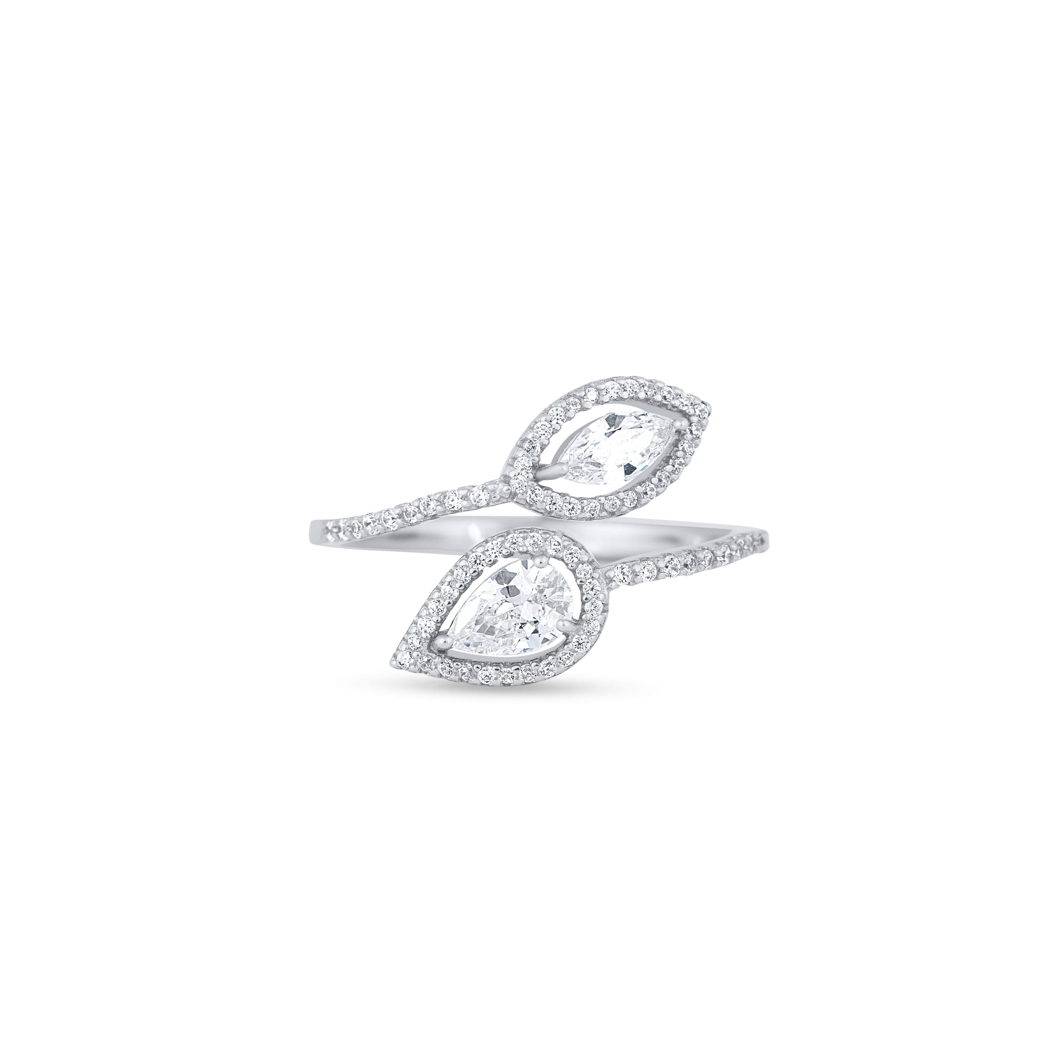 Twin Dew Silver Ring