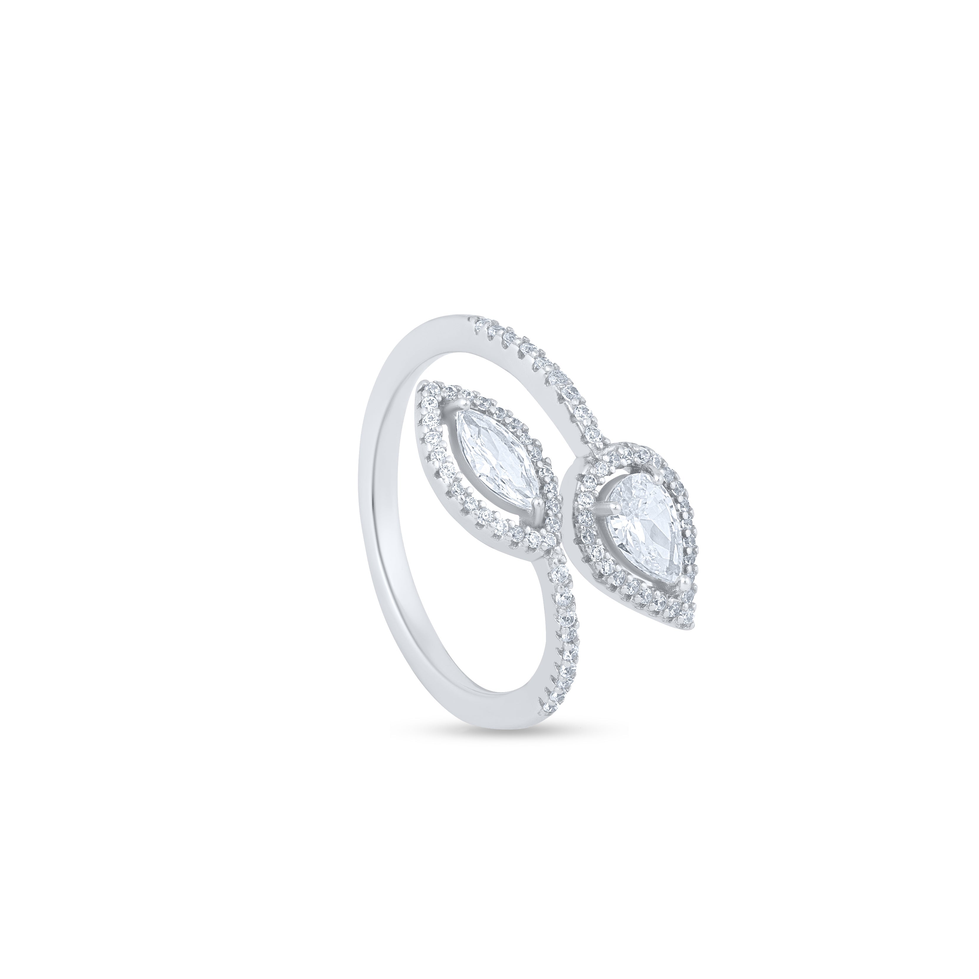 Twin Dew Silver Ring